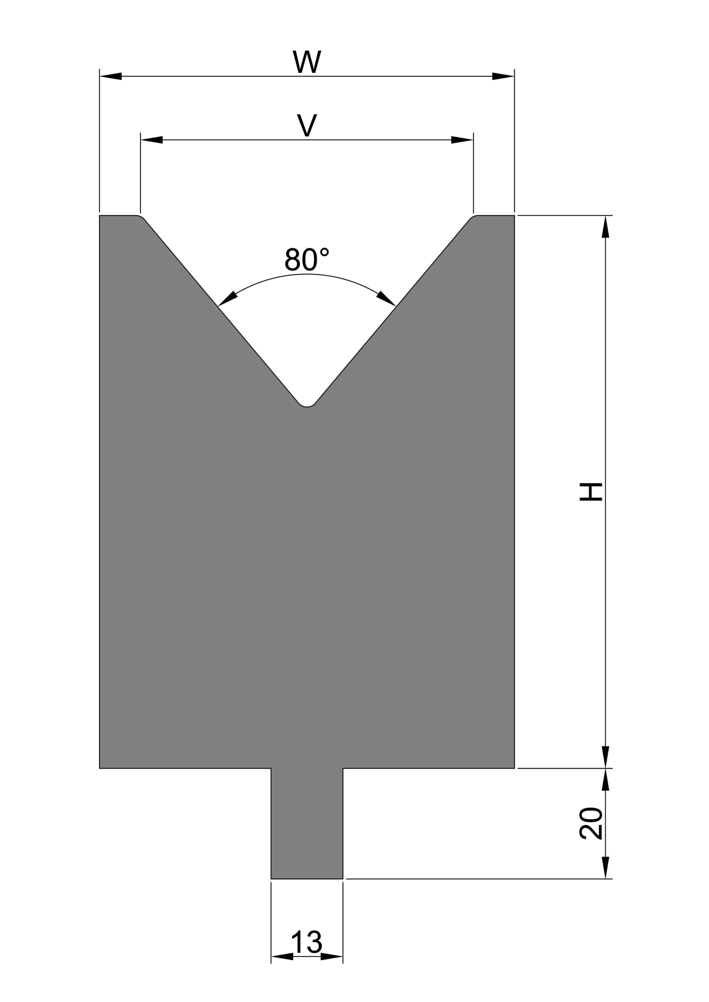 1 'V' Die - 80˚